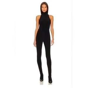 Norma Kamali Halter Neck catsuit Black S NWT